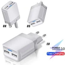 Ouhaobin 2 порта светодиодный USB зарядное устройство для Samung NOTE 10 Быстрая зарядка EU/US/UK адаптер для зарядки мобильного телефона USB настенное зарядное устройство s
