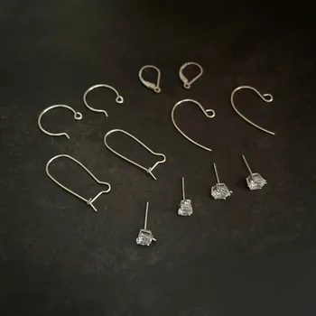 

925 Sterling Silver Material Ear Ring Zircon Earring DIY Earrings Earrings Homemade Jewelry Material 1pcs
