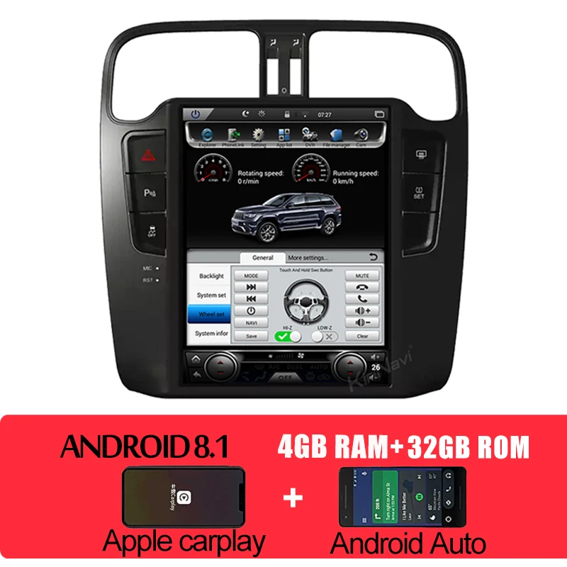 KiriNavi 10,4 ''вертикальный экран Tesla style 1 Din Android 8,1 Автомагнитола для Volkswagen VW POLO автомобильный dvd-плеер gps навигация 4G - Цвет: Android Car Radio