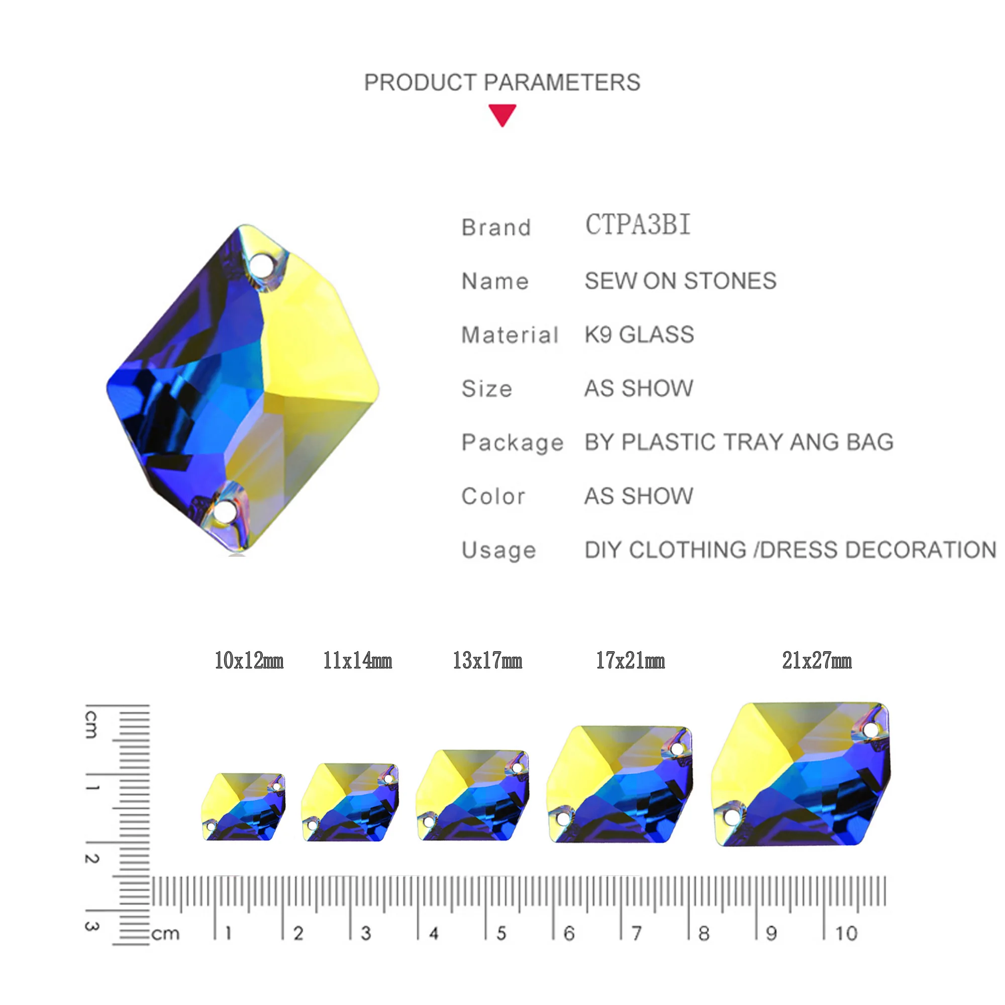 Crystal AB 3265 Cosmic Пришивные зеркальные плоские стразы s Платья Стразы для шитья