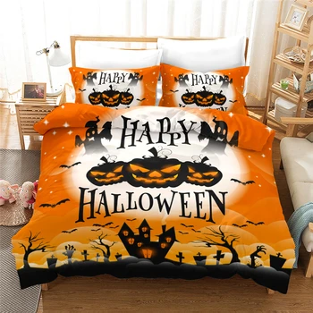 

Cianlsria 2020 Kids Children Halloween 3 PCE(No Sheets) Bedding Sets Printed Quilt Cover and Pillowcase