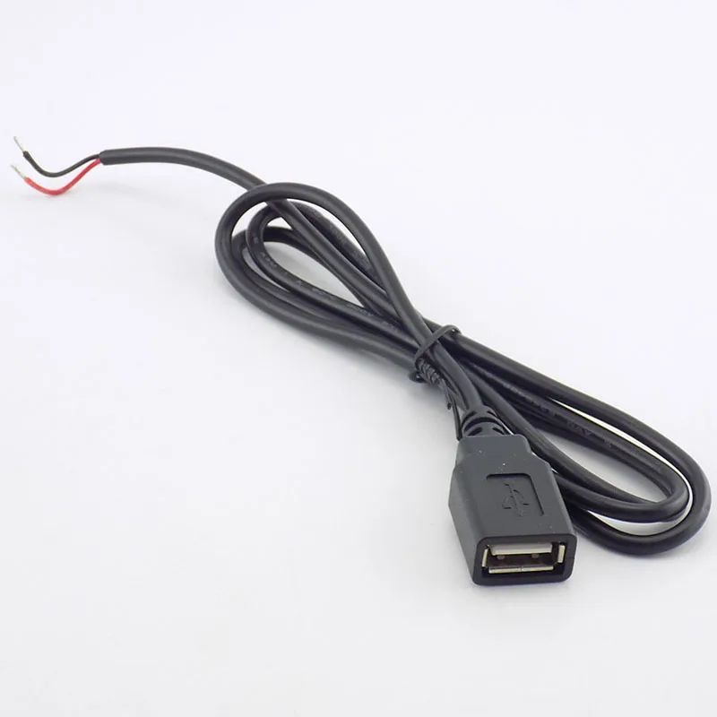 0,3/1/2 M USB 2,0 Тип женский 2 Pin DIY Удлинительный кабель силовой сети постоянного тока 5В Питание адаптер Разъем зарядного устройства провода A7