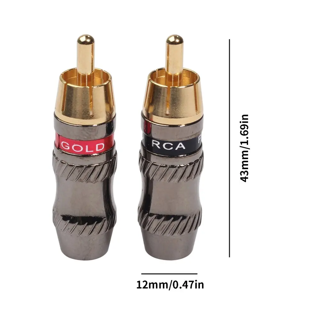 7 мм аудио адаптер Serpente Rca Spina Hifi Laminata Oro Cavo Maschio Аудио Видео Connettore Adattatore Per