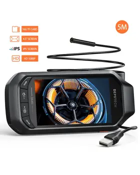 

Endoscope Camera 4.5in IPS Screen Digital Endoscope Professional Inspection Camera Handheld Snake Camera 6 LED IP67 Waterproof