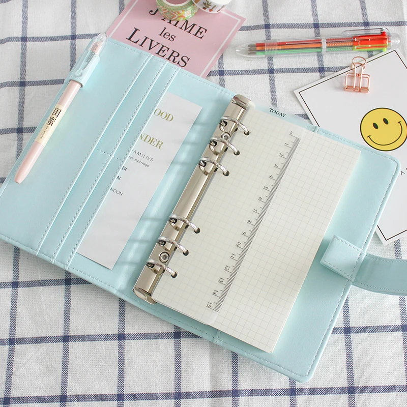 JIANWU Macarons PU binder A5 A6 записная книжка ежедневник планировщик дневник свободный лист