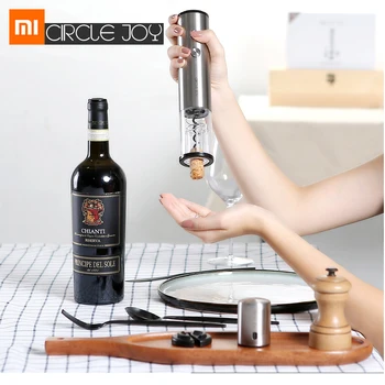 

Xiaomi Mijia Smart Home 4in1 Electric Bottle Opener Stainless Steel Mini Wine Stopper Wine Decanter Aerator Wine Corkscrew Set