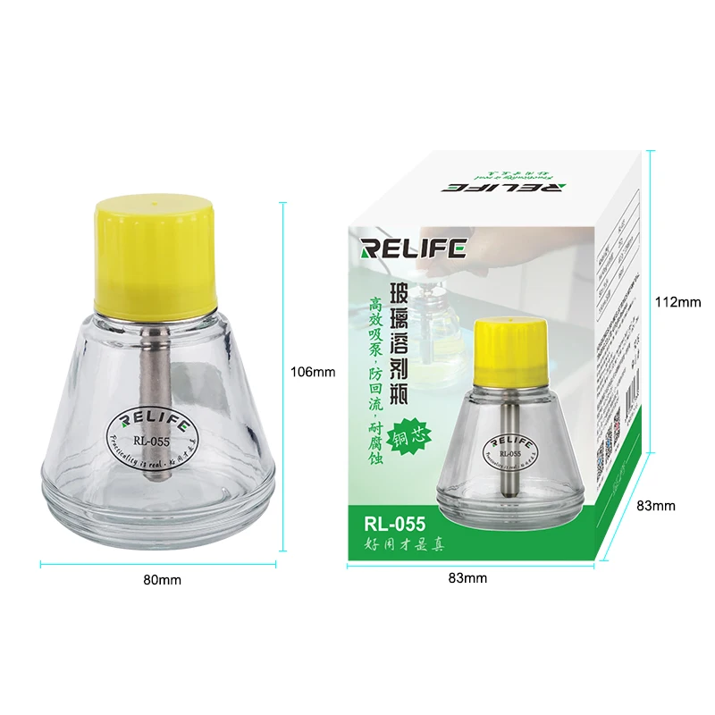 RELIFE Press Type Glass Alcohol Empty Bottle with Copper Core Anti-corrosion and Anti-Static Solution Dispenser Cleaning Bottle