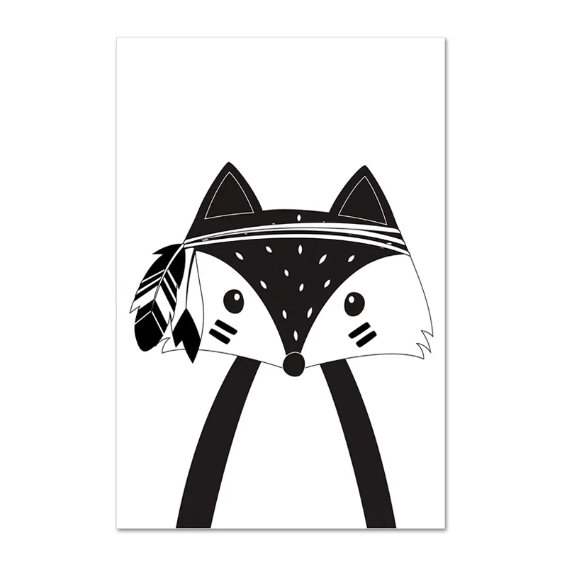 Black-White-Cartoon-Bear-Rabbit-Baby-Nursery-Wall-Art-Canvas-Poster-Custom-Name-Print-Painting-Nordic (4)