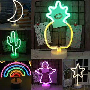 

Rainbow Led Neon Light Sign Holiday Xmas Party Wedding Decorations Kids Room Home Decor Flamingo Moon Unicorn Neon Lamp