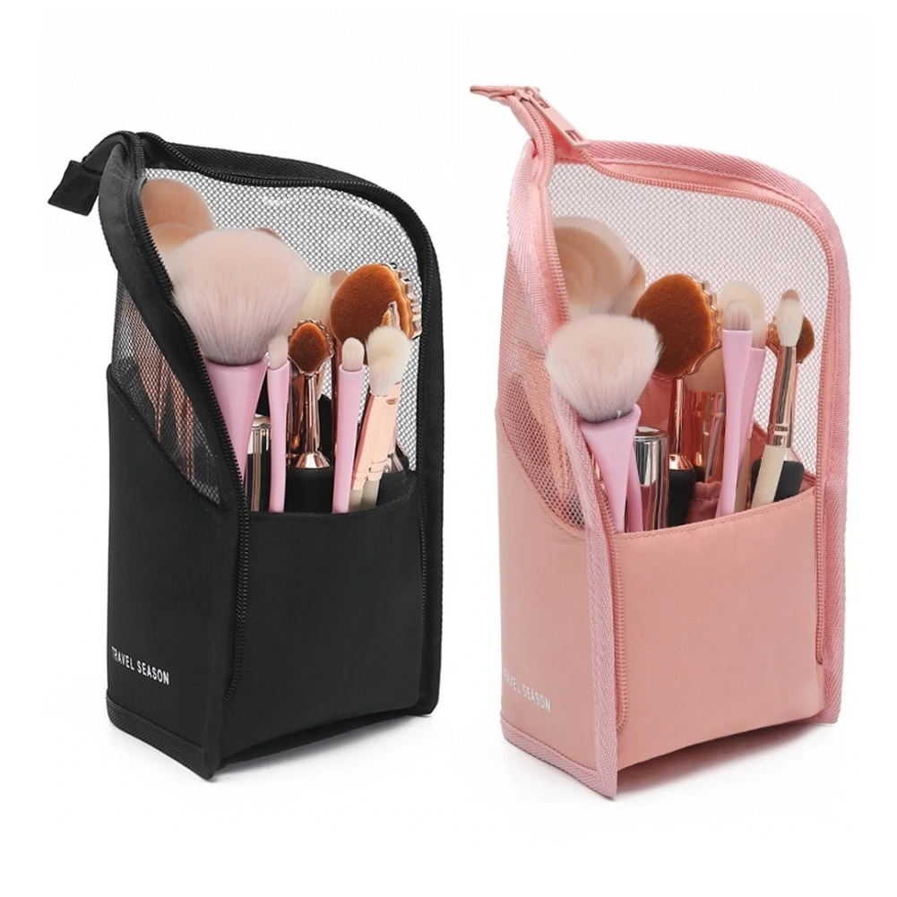 Cosmetics vertical makeup brush bag pencil case storage tube mask lipstick eyebrow portable | Дом и сад