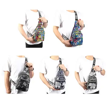 

Men's Sling Bag Printed Pattern Chest Shoulder Crossbody Multifunction Anti Theft Outdoor Sport Purse