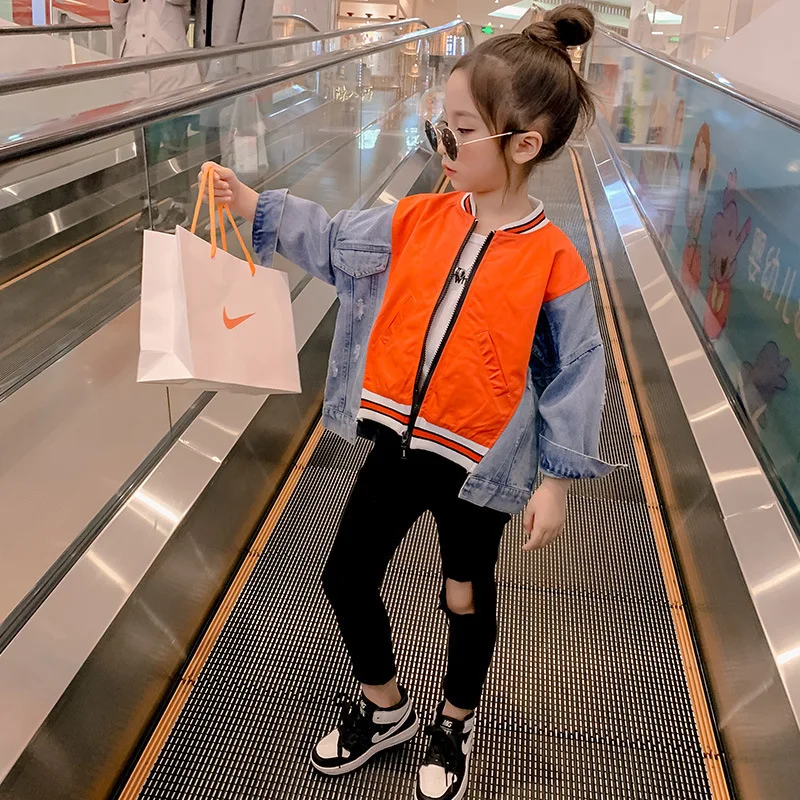 

Girls Cowboy Joint Coat 2020 New Style Big Boy Spring Childrenswear KID'S Jacket Fashion