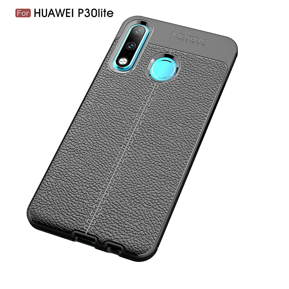 Litchi кожаный чехол для телефона для huawei P30 P20 Lite рro P10 P9 P8 Lite рlus Nova 5i 5 Pro Nova 4 3i 3 мягкий ТПУ чехол для телефона чехол - Цвет: Black