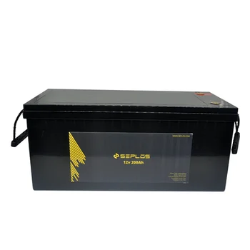 

China supplier Seplos S12200 Rechargeable super capacitor deep cycle lithium 12V 200AH solar storage LiFePO4 battery