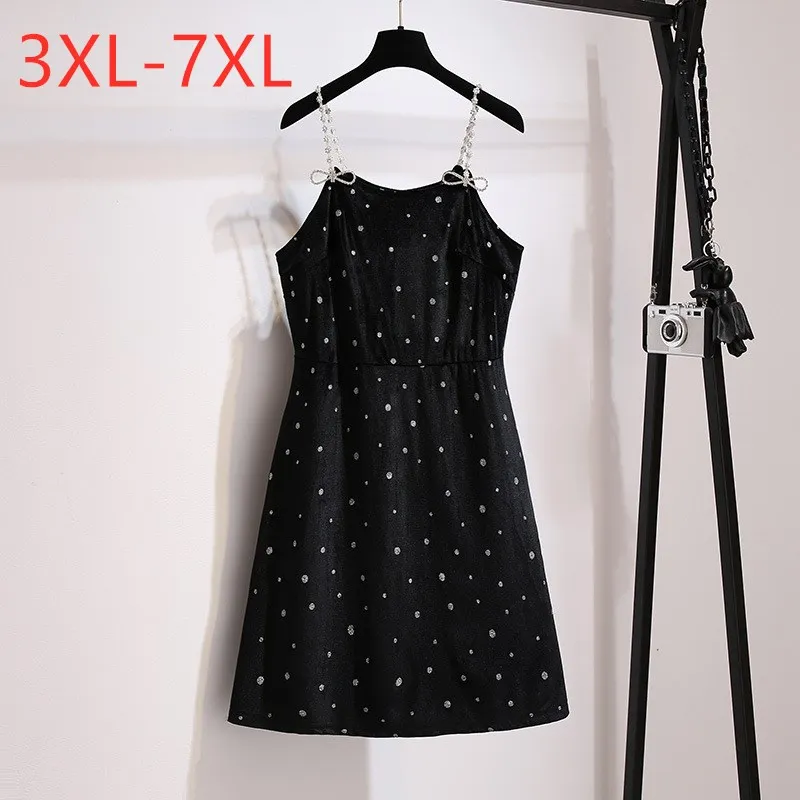 

Женское платье-мини без рукавов, свободное черное платье в цветочек, модель 7XL на весну и осень, 2021