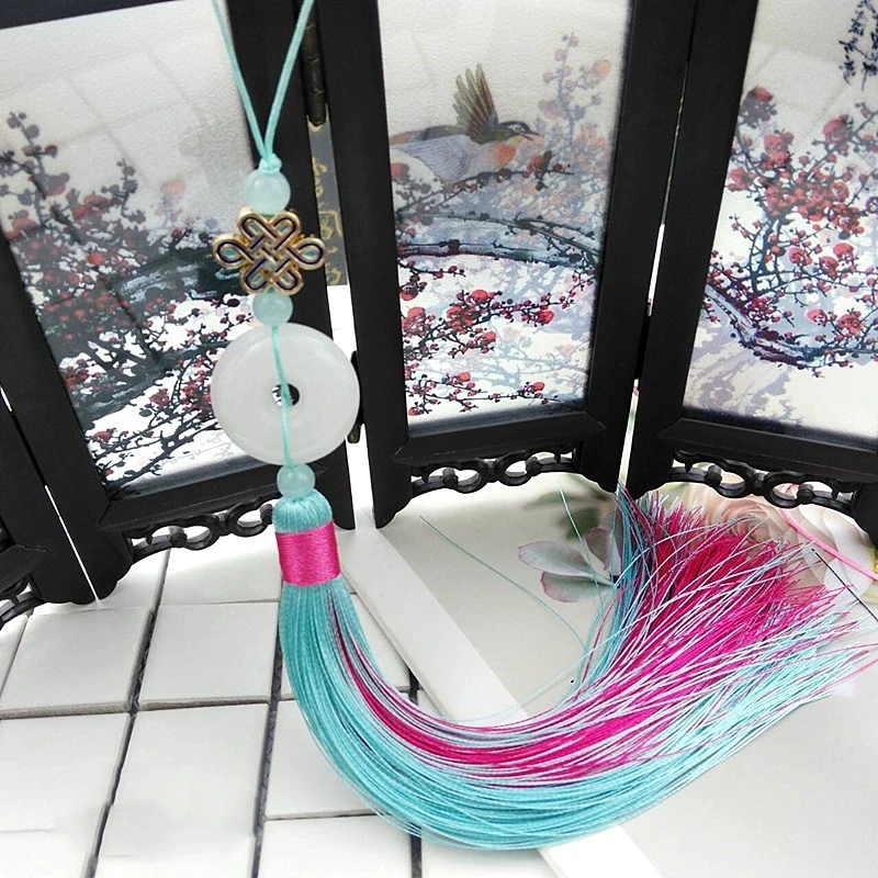 2 шт. мини китайский узел Peace Jade кисточки DIY ювелирные аксессуары домашний текстильный занавес швейная одежда макраме украшения кулон