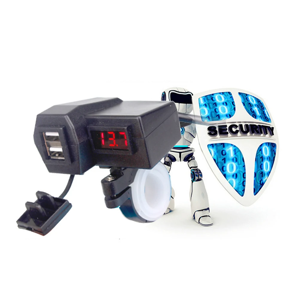 PP 4-в-1 2-24 V) Многофункциональная мотоцикл зарядных порта USB для автомобиля Зарядное устройство 30x28x62 мм с наружной резьбой