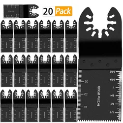 Jeu de lames de scie oscillantes multifonctions, 20 pièces, accessoires pour outils électriques, lame de coupe universelle 