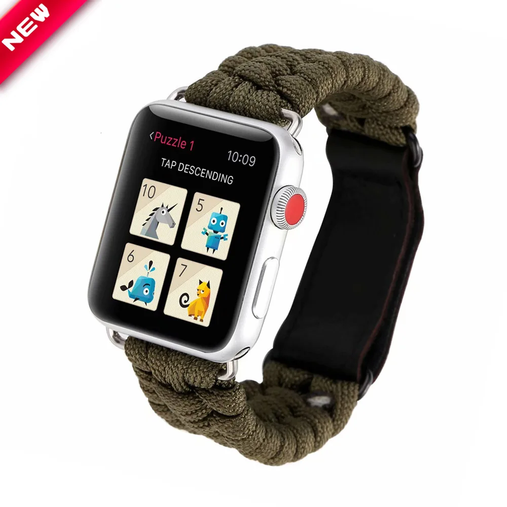 Ремешок спортивный для Apple Watch Band 44 мм 40 спасательный Браслет iWatch 5 4 3 2 1 ремень