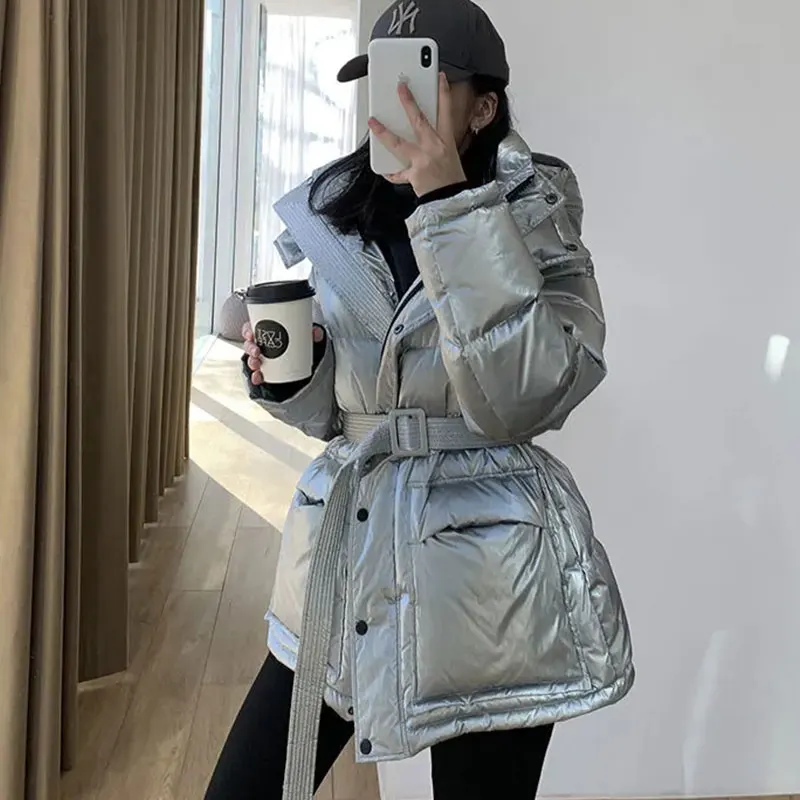 2021 Women Winter White Duck Down Warm Coat Parka