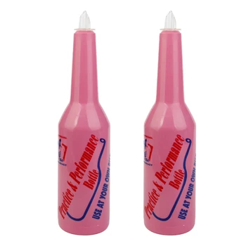 

2-Pack Practice Bar Pub Bottle Cocktail Shaker Flair Bartending Bartender Plastic - Pink - 8 x 29cm