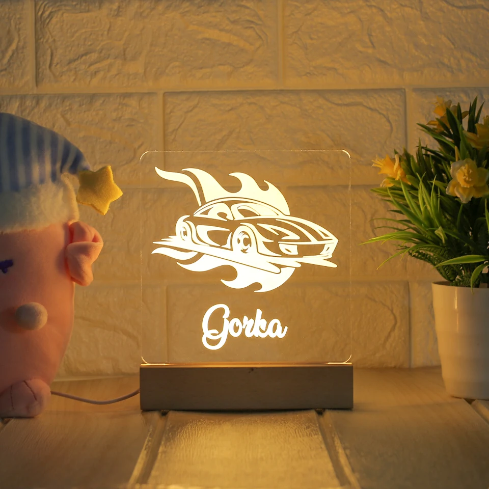 Lampada da notte con foto personalizzata, stampa 3D, ricarica USB, luce