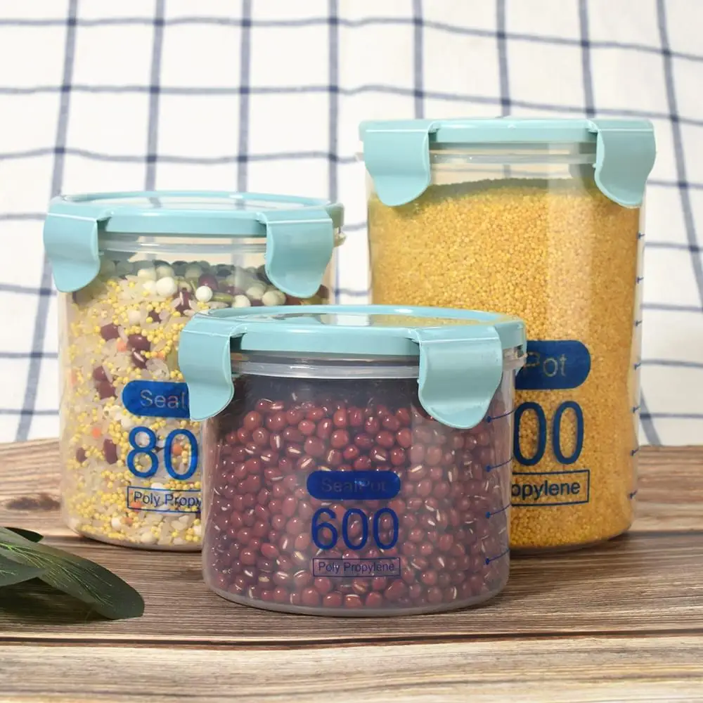 Plastic Sealed Cans Kitchen Storage Box Transparent Food Canister Keep Fresh Clear Container Jar for Dry Cereals Spice | Дом и сад