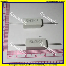 Resistência de energia cerâmica da precisão 5% da resistência da resistência de 10 pces rx27 resistência de cimento horizontal 5 w 3 k ohm 3 k rj 5w3kj 3000r 3000ohm