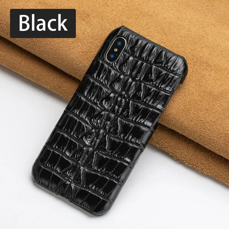 Black Tail Роскошный чехол для телефона из воловьей кожи для iPhone Xr 6 6s 7 8 Plus X Xs Max, чехол с текстурой крокодиловой задней панели для 6p 6s p 7p 8p - Цвет: Black Tail