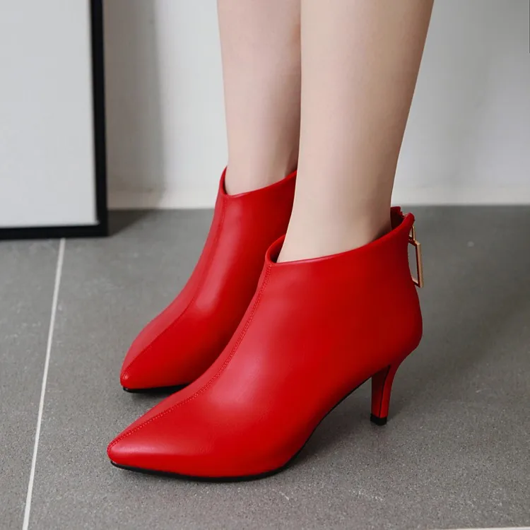 

Big Size 9 10 11 12 boots women shoes ankle boots for women ladies boots shoes woman winter Rear zipper metal pendant tip