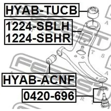 Рычаг HYUNDAI SOLARIS 10-/KIA RIO IV 11- пер.подв.нижн.лев. FEBE