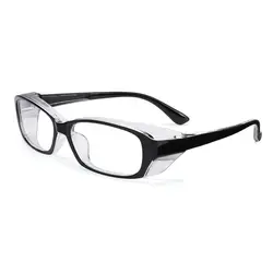 Enhanced Anti - Fog Protective Safety Glasses with Side Shields and Blue Light Protection (Black transparent)