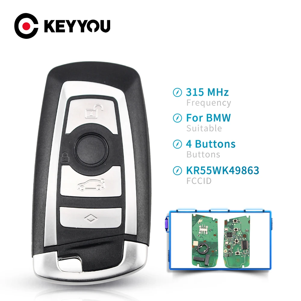 Автомобильный смарт-пульт дистанционного управления KEYYOU 315/433/868 МГц для BMW 3 5 7 Series
