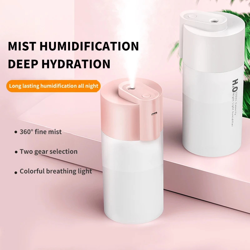 

Wireless Air Humidifier USB Rechargeable 400ml Dual Sprayer Ultrasonic Aroma Water Mist Diffuser Light Home Car Umidificador