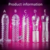 Extension Reusable Condom Penis Sleeve Male Enlargement Time Delay Spike Clit Massager Cover Crystal Clear Condoms Adult Sex Toy 1