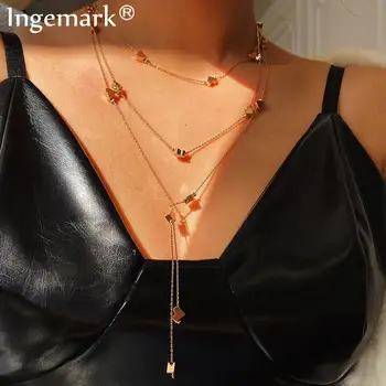 

Ingemark Vintage Layered Star Tassel Pendant Choker Necklace Statement Collares Punk Long Chain Necklace Women Fashion Jewelry