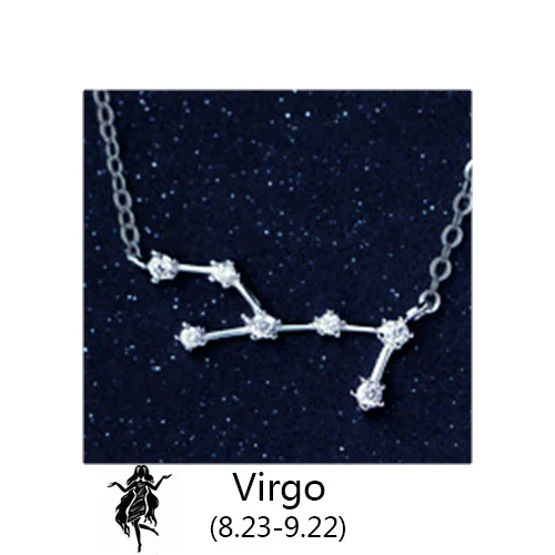 Virgo Trusta 925 пробы Серебряное ожерелье ювелирное созвездие кулон секретный Хранитель подарок ожерелье для женщин для девочек подростков DS1339 - Окраска металла: Virgo