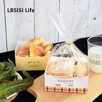 

LBSISI Life 20Sets Cake Bread Paper Packing Bags West A Body Boxes Cookie Clear Party Gift Wedding Paper Self Stand Bags