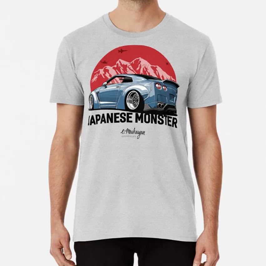 Японский монстр (серо-синий) футболка Автомобили Автомобильная спортивная