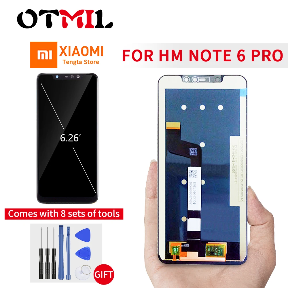 

6.26"Original LCD Replacement For Xiaomi Redmi Note 6 Pro LCD Display Assembly With Frame No Dead Pixel Touch Screen Digitizer