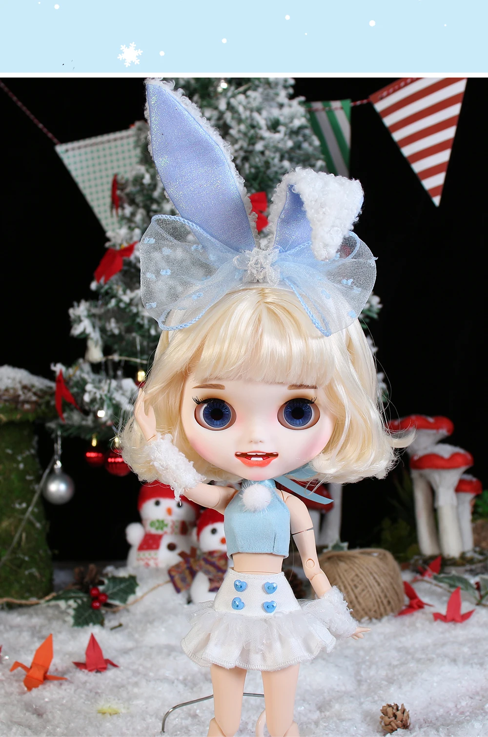 Eden – Premium Custom Neo Blythe Doll with Blonde Hair, White Skin & Matte Smiling Face 1