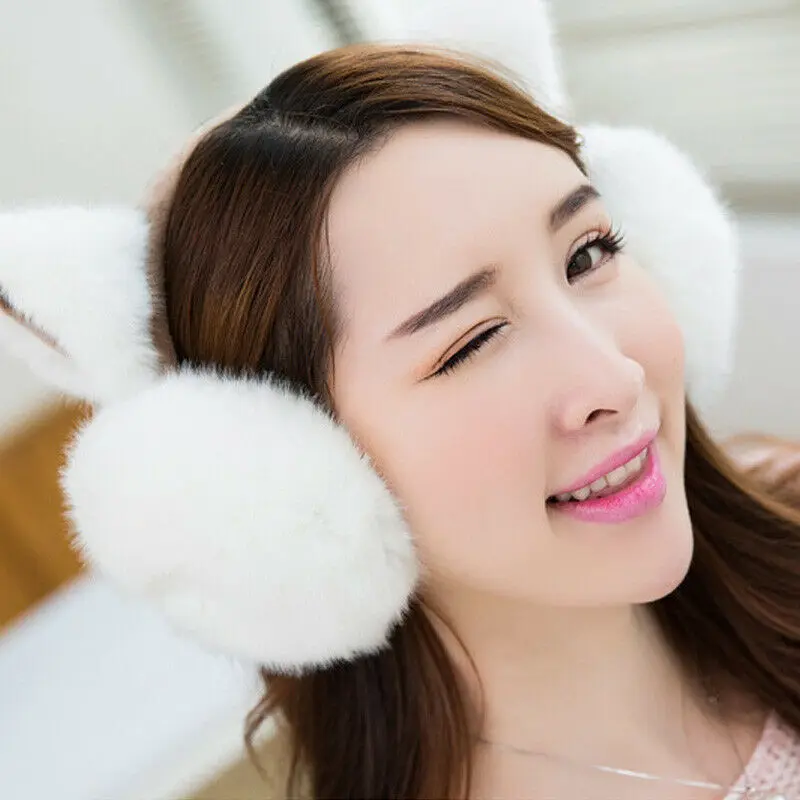 Winter Faux Fur Big Earmuffs Warmer Thicken Plush Fluffy Ear Muffs Solid Earlap Women Cute Soft Earmuffs