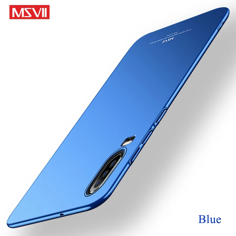 P30 Pro Чехол MSVII тонкий матовый чехол для huawei P30 Lite чехол P 30 P20 Lite Жесткий PC чехол для huawei P20 Pro P 20 Lite чехол s - Цвет: blue