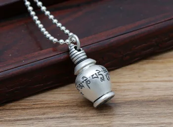 

990 Sterling Silver prayer Om Mani Padme Hum urn pendant Locket jewelry A4273