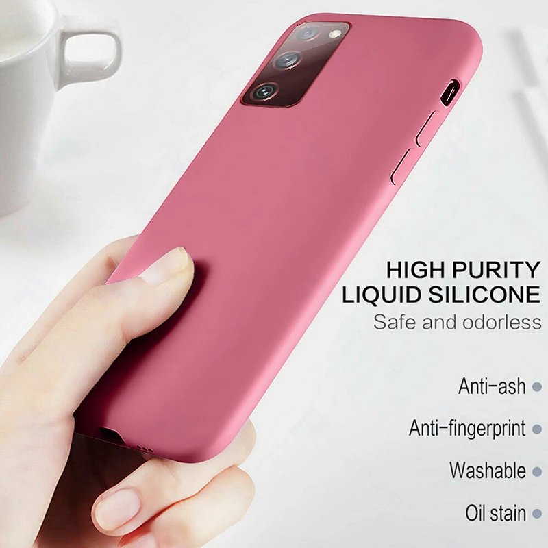 HINWEIS 20 ULTRA HINWEIS 10 LITE 8 9 S10 + S20 + S20 FE Weiche Abdeckung Flüssigsilikonhülle für Samsung Galaxy S21 S21 + S10 S10E S8_voghion.com