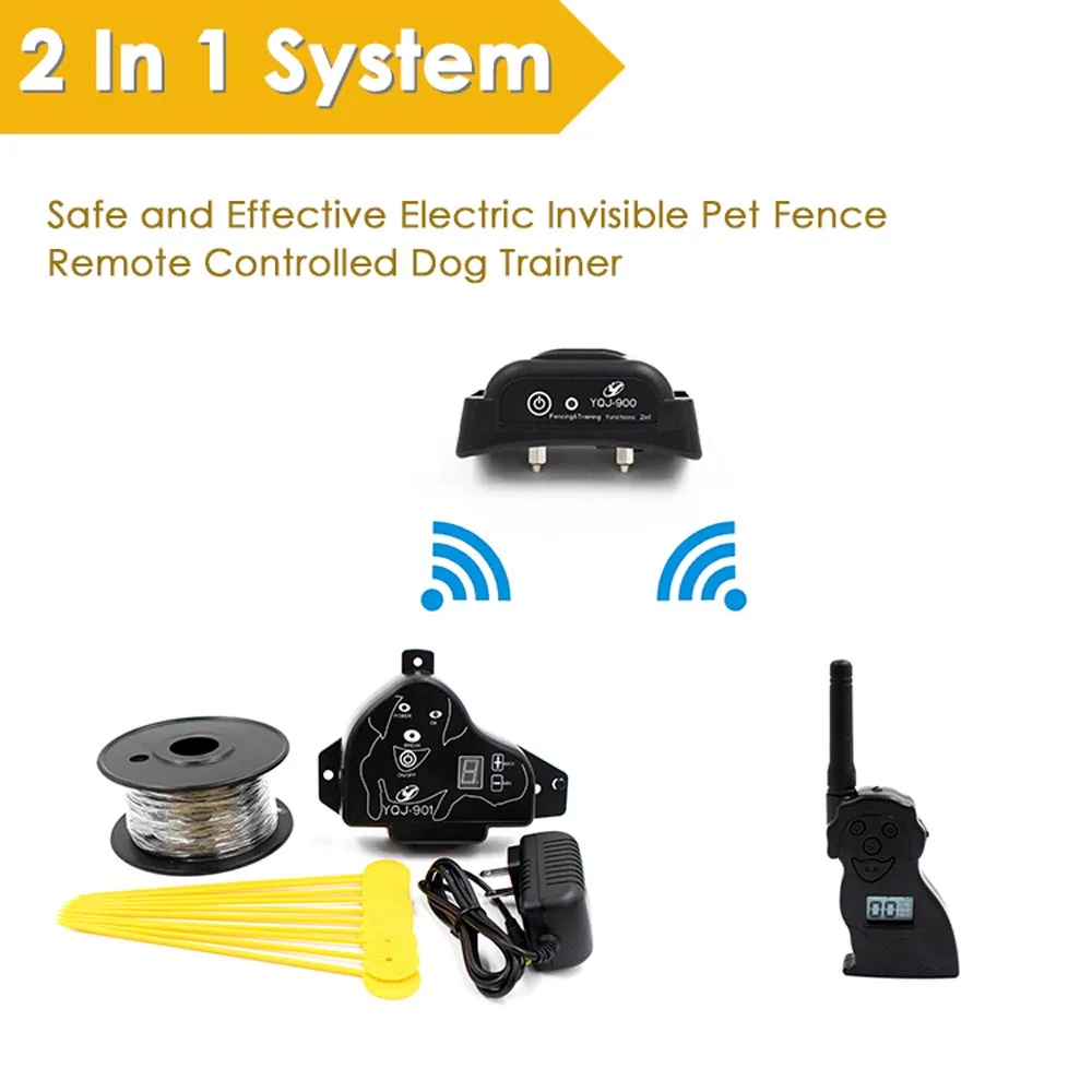 Dog Training Fence Pet Dog Electric Fence Shock Vibration Sound With Dog Remote Control For Small To Big Dogs Training Collars Fencing System