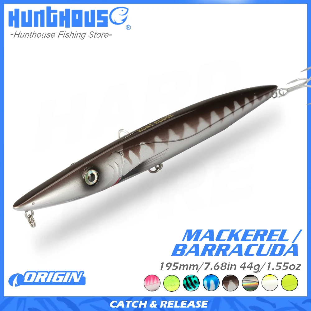 

Hunthouse fishing lure stickbait topwater pencil lures hard bait lure bass 195mm 44g for sea bass blobfish