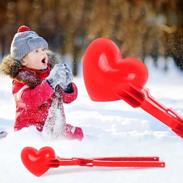 Moule à boule de neige en forme de coeur rouge pour enfant, outil