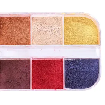 

12 Grid/Box Nail Art Cat Eye Effect Pearlescent Powder Box Set DIY Nails Filler Epoxy UV Resin Pigment