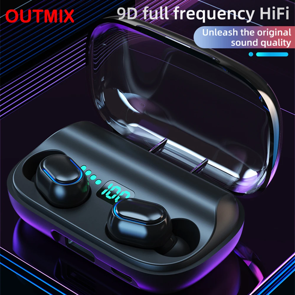 T11 TWS Bluetooth 5.0 Earphone 9D Stereo Wireless Earpiece Headset HI-FI Earbuds HD Call Waterproof